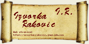 Izvorka Raković vizit kartica